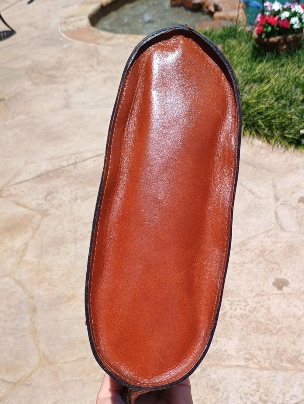 Patricia Nash Leather Moretto Hand Bag Tote Classic Tan Suede Interior Zipper - Picture 3 of 9
